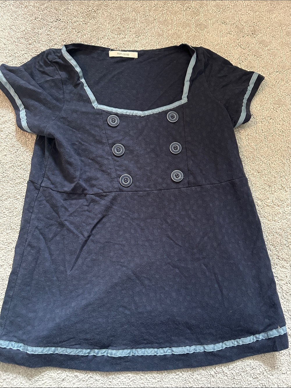 2000’s Navy Short Sleeve Babydoll Women's Top